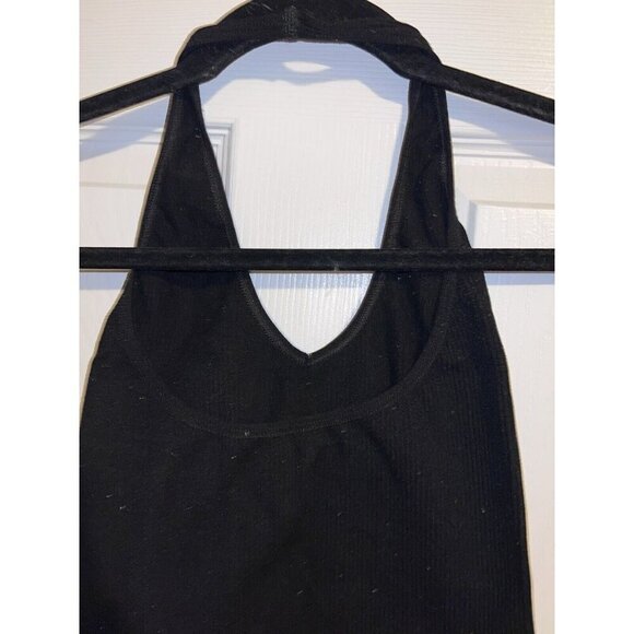 Out From Under Top Womens Medium Black Crop Halter Urban Outfitters Stretch - Picture 8 of 9